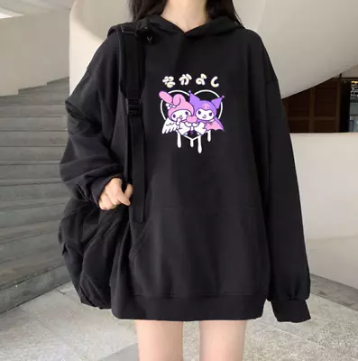 Kawaii Kuromi My Melody Loose Hoodie Sanrio Harajuku Japanesesweater Oversized  • $43.99