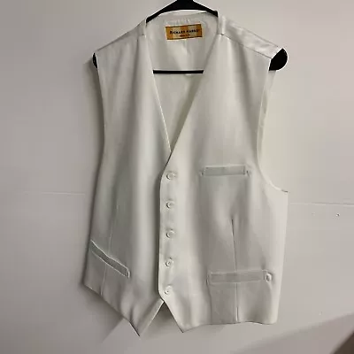 Richard Harris Vest Men Size XL Waistcoat Dress Business Wedding White Button Up • $28