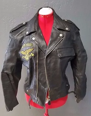 Vintage Leather Jacket Biker Womens L High Desert Rally '75 Genuine TF • $94.91