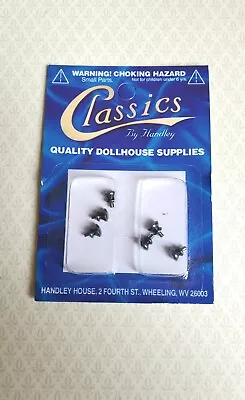 Dollhouse Miniature Tiny Pewter Knobs Metal Door Or Drawer Pulls X6 1:12 Scale • $6.49