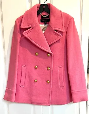 NWT J Crew 12 Petite Heather Peony Pink Majesty Wool Blend Peacoat F6615 • $165