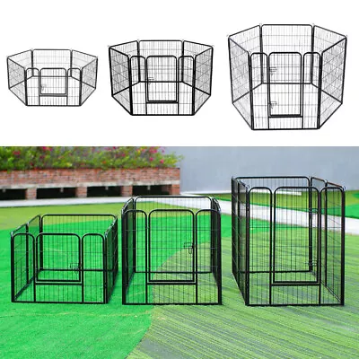 £75.95 • Buy 6 Panel Dog Play Pen Foldable Metal Puppy Playpen Pet Exercise Fence Rabbit Run