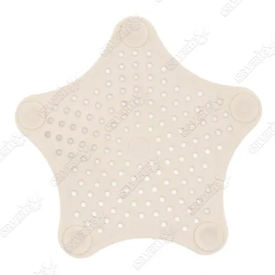 Silicone White Star Shape Mesh DrainerBathroom Hair FilterSink Food Strainer • £3.32