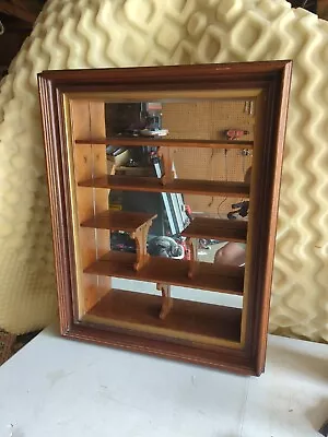 Vtg 29  X 23  MCM Wooden Shadow Box Wall Accessory Curio Mirrored Wall Shelves • $175.85