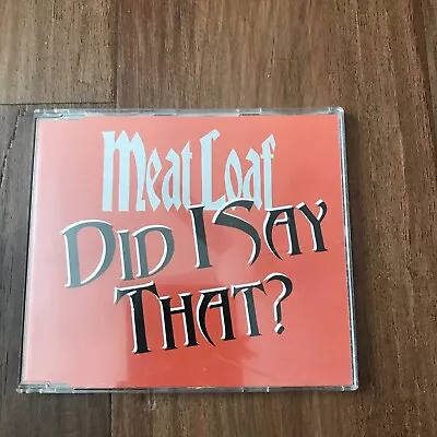 RARE Meatloaf Promo CD Single Did I Say That? German Made Lyrics German Insert • $8.99
