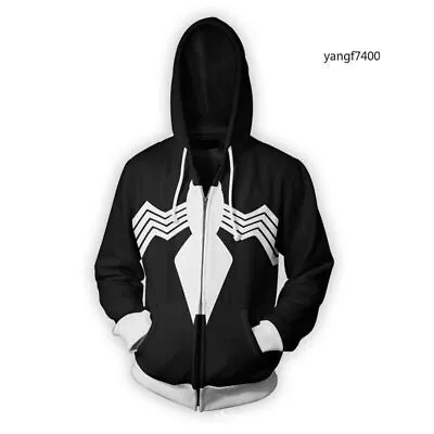 Black Venom 3 Hoodies 3D Print Sweatshirt Cosplay Hooded Casual Men Jacket Coat • $26.66