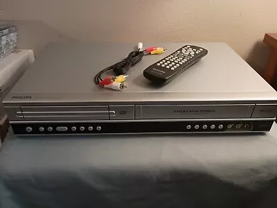 Philips DVP3340V DVD VCR Combo 4 Head Hi-Fi VHS DVD Player W/Remote Tested • $39.50