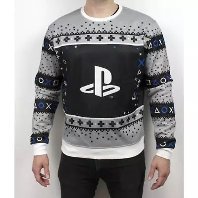 PlayStation Christmas Ugly Holiday Sweater New Mens Small Black Gray PS • $24.99