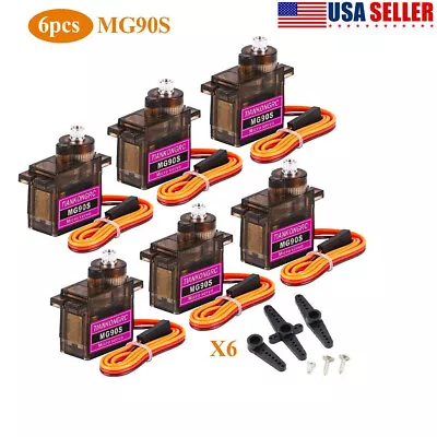 6pcs MG90S Mini Metal Gear Analog Servo With Metal Transmission Robot Helicopter • $22.79