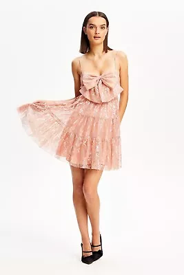 $120 • Buy Bnwt Alice Mccall Blush Slow Drive Bow Mini Dress - Size 12 Au/8 Us  (rrp $360)