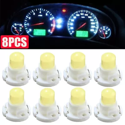 8x White T4 Neo Wedge LED Bulb Dash Climate Control Instrument Base Light Parts • $5.58