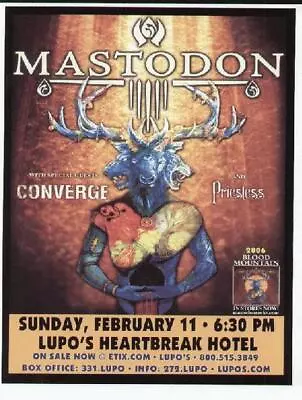 Mastodon Concert Poster Providence Lupos 2007 • $25.55