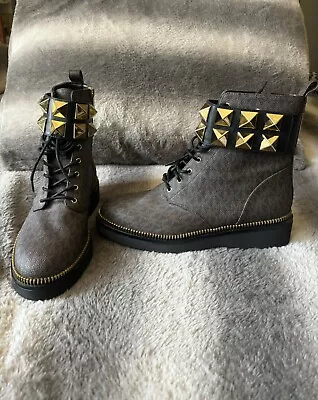 Michael Kors Haskell Studded Logo Combat Boot Size 9 New W/O Box • $50