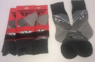 4 PAIR Fly MX Socks Youth Gray Motocross ATV Off-road New • $14