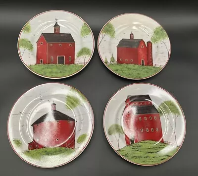 BARNS By Warren Kimble 8  Salad/Dessert/Luncheon Plates 1998 Set Of 4 READ • $21.50