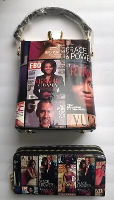 President Obama & First Lady Michelle-  Jewel Top  Tote Purse + Wallet - Set • $38.99