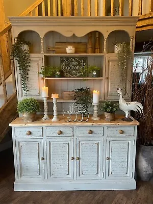 Shabby Chic Farmhouse Country Solid Pine Dresser Painted In Annie Sloan • £525
