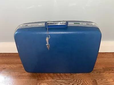 Samsonite Silhouette Hardside 26” Suitcase Vintage Luggage Blue W Keys • $50