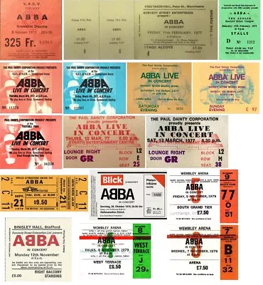 ABBA Music Group 🎟️ Reproduction CONCERT TICKETS / POSTER 🎫 Individual Sale • $5.99