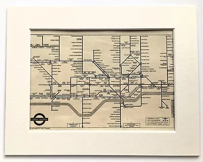 LONDON UNDERGROUND RAILWAYS - Mounted Vintage 1930s London Map • £14.99