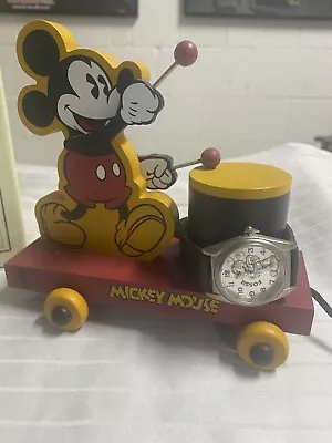 New Disney Mickey Mouse Fossil Watch On Drum 1997 • $79.95