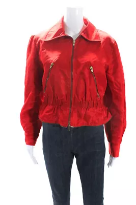 Moschino Cheap & Chic Women's Long Sleeves Full Zip Pockets Coat Red Size S • $109.79