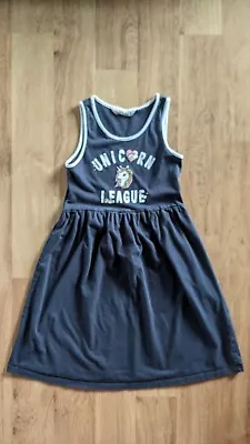 HM Girl 8 Navy Blue Unicorn Sleeveless Dress  • $3