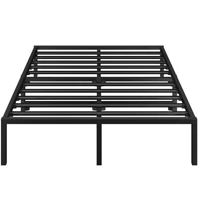 15 Inch Metal Platform Bed Frame Without Headboard No Box Spring Needed Black • $64.49