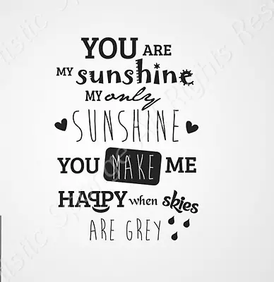 YOU ARE MY SUNSHINE Reusable Stencil A5 A4 A3 Craft Wall Home Style Decor / Q5 • £2.99