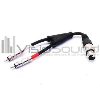 VisioSound 1 X Female XLR To 2 X Male RCA Phono Splitter / Combiner Cable • £10.49