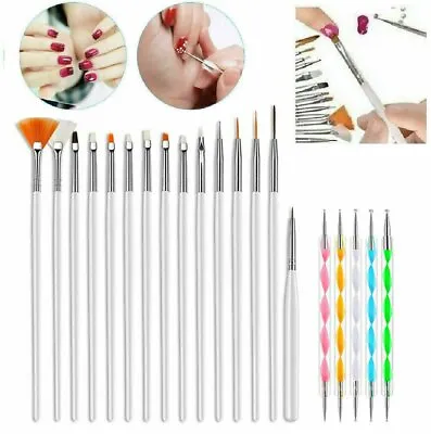 20PCS/Set Nail Art Design Dotting Painting Drawing Polish Brush Pen Tools UV Gel • $7.55