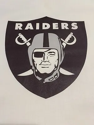 NEw Oakland Raiders NFL SEWING BLOCK QUILT FOOTBALL MATERIAL SPORT Logo • $13.99