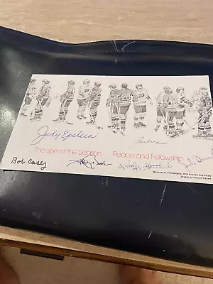 1976-77 Philadelphia Flyers Christmas Card  5 1.2 X 9   Stanley Cup Finals EX-MT • $10.99