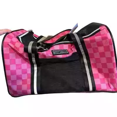 Betsey Johnson Kitsch Pink Checker Pet Carrier Small Dogs Cats Rabbits To 16 Lbs • $99.99