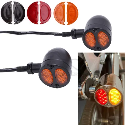 Pair Of Motorcycle LED Bullet Turn Signal Tail Light Indicator For Bobber Cafe • $17.11