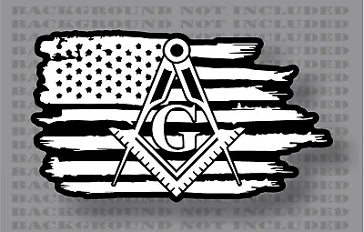 Stonemason Mason Masonic Freemason American Flag Sticker Decal • $16.99