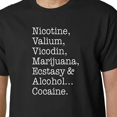 Nicotine Valium Vicodin Etc T-shirt QOTSA QUEENS STONE AGE FEEL GOOD SLOGAN • £14.99