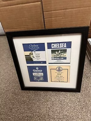 Chelsea Fc Framed Gift Of 4 Prints Of Old Match Day Programmes  • £10