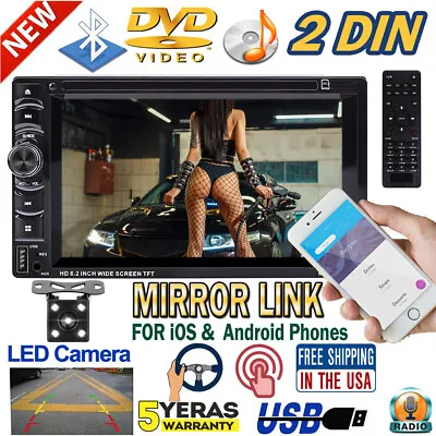  For Ford Ranger CD DVD 2DIN Bluetooth Car Stereo Radio Mirrorlink For GPS+Camer • $113.28