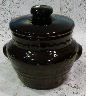 Vintage Marcrest Stoneware Oven Proof Bean Pot Lidded Casserole Daisies Dots USA • $29.25