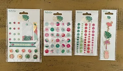 Palm Beach Scrapbooking Embellishments My Minds Eye Pinks Greens Flamingos • $14.99