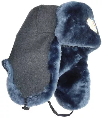 Russian Police-militsia MVD Blue Mouton (sheepskin) Ushanka Winter Hat. Wool Top • $84.95