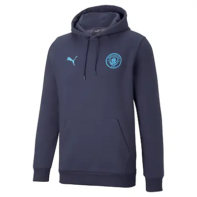 Kids' Manchester City Essentials Fleece Lined Hoodie - Peacoat Blue - 15-16yrs • £19.99