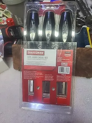 VINTAGE CRAFTSMAN TOOLS 3-pc. WOOD CHISEL SET 36857 USA. NOS • $49.99