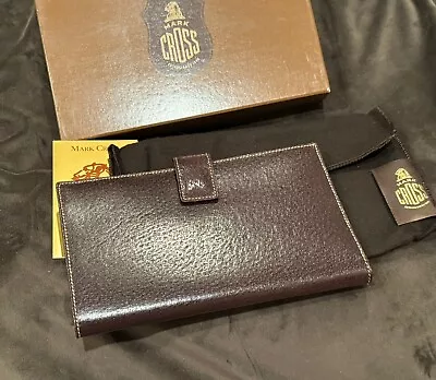Vintage New In Box Mark Cross Italian Brown Leather Passport Wallet Stunning • $179