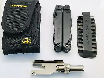 Leatherman Wave Black /w Tool Adapter & Bit Set USED MULITIOOL • $212.74