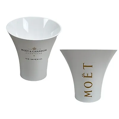 MOET & CHANDON Ice Imperial Champagne Ice Bucket White 11  Angled Flared Rim • $53.98