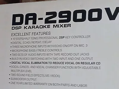 VocoPro DA-2900 Control Karaoke Mixer/as New • $179