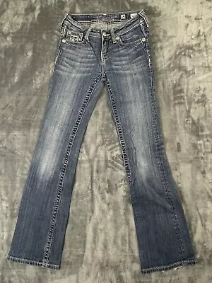 Miss Me JK6023B Boot Girls Youth Sz 14 Medium Wash Jeans Low Rise Bling • $19.99