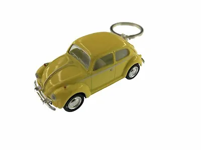 2.5  Kinsmart 1967 VW Beetle Pastel Keychain Diecast Model Toy Car 1:64 Yellow • $5.98